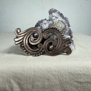 Vintage Taxco 925 Mexico Sterling Silver Double Scroll Art Design Pin Brooch